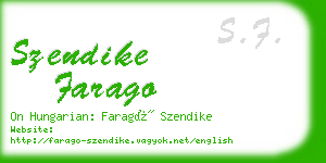 szendike farago business card